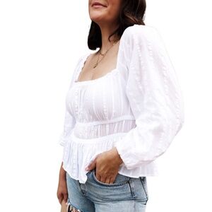 J. Crew Square Neck Peasant Blouse